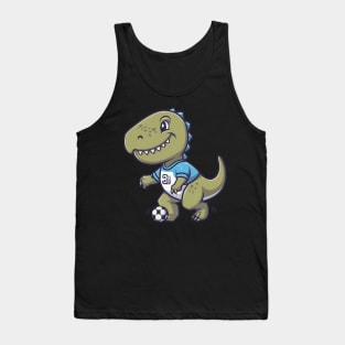 Focused dinosaur playing football Tank Top